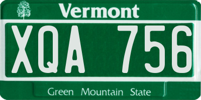 VT license plate XQA756