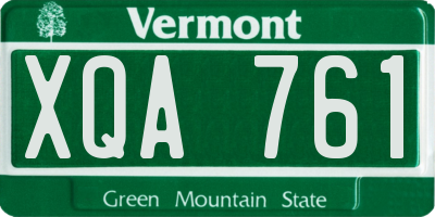 VT license plate XQA761