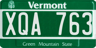 VT license plate XQA763