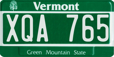 VT license plate XQA765