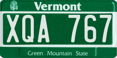 VT license plate XQA767