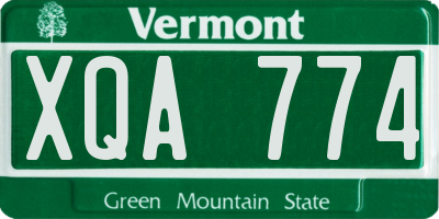VT license plate XQA774