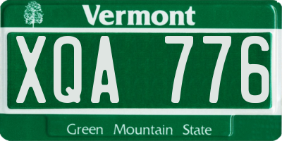 VT license plate XQA776