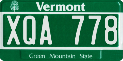 VT license plate XQA778
