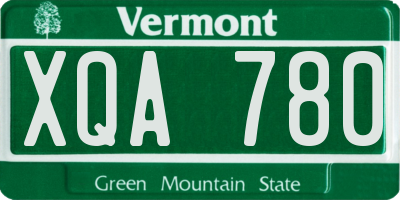 VT license plate XQA780