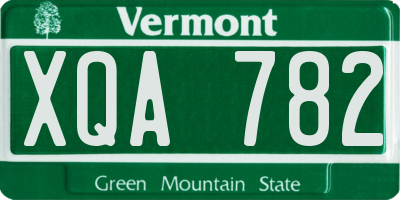 VT license plate XQA782