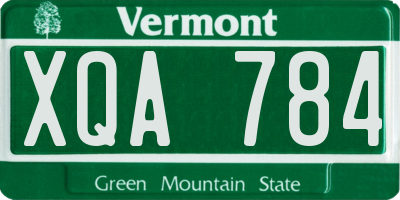 VT license plate XQA784