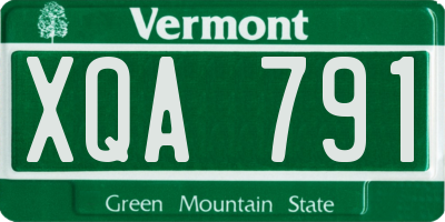 VT license plate XQA791