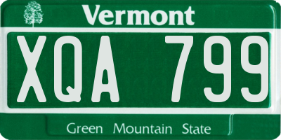 VT license plate XQA799