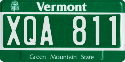 VT license plate XQA811
