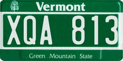 VT license plate XQA813