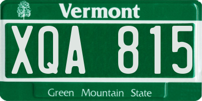 VT license plate XQA815