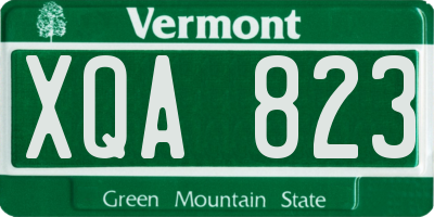 VT license plate XQA823