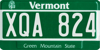 VT license plate XQA824