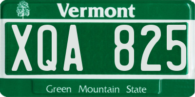 VT license plate XQA825