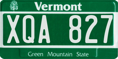 VT license plate XQA827