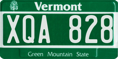 VT license plate XQA828