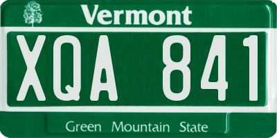 VT license plate XQA841