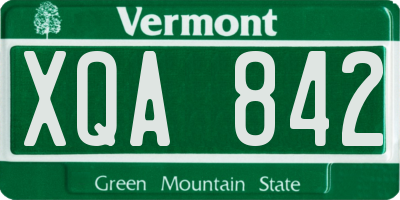 VT license plate XQA842
