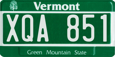 VT license plate XQA851