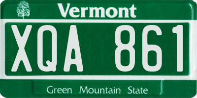 VT license plate XQA861