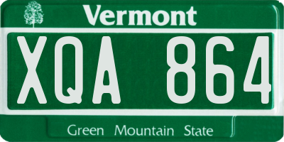 VT license plate XQA864