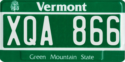 VT license plate XQA866