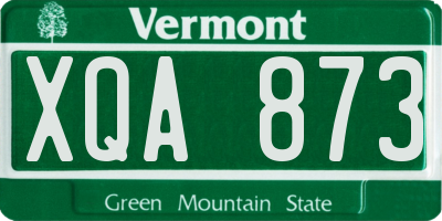 VT license plate XQA873