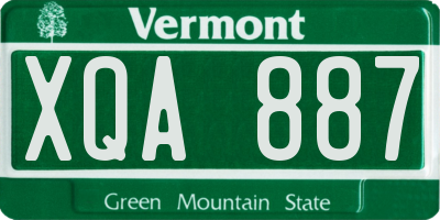 VT license plate XQA887