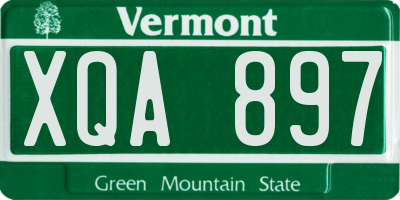 VT license plate XQA897