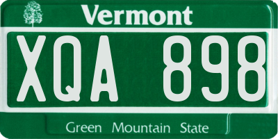 VT license plate XQA898