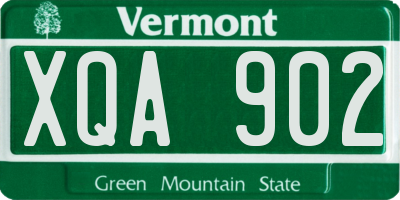 VT license plate XQA902