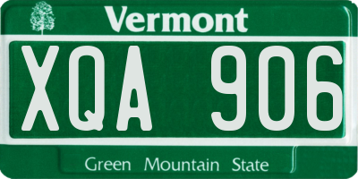 VT license plate XQA906