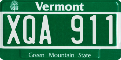 VT license plate XQA911
