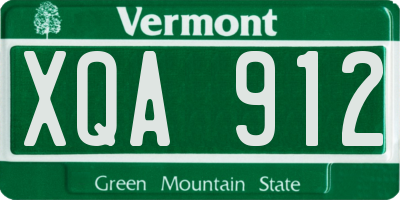 VT license plate XQA912