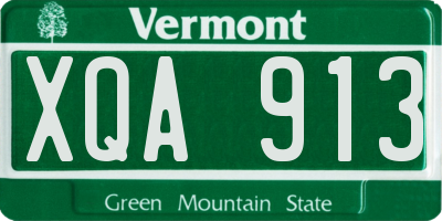 VT license plate XQA913