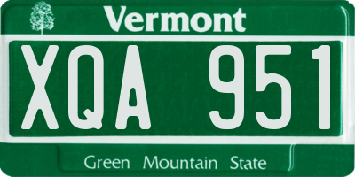 VT license plate XQA951