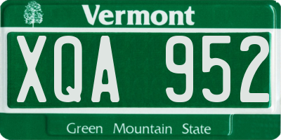 VT license plate XQA952