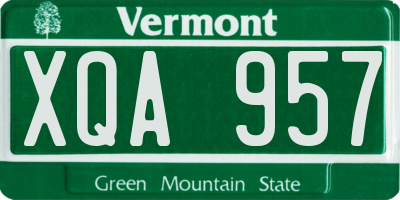 VT license plate XQA957