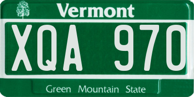 VT license plate XQA970