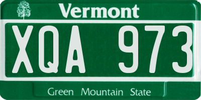 VT license plate XQA973