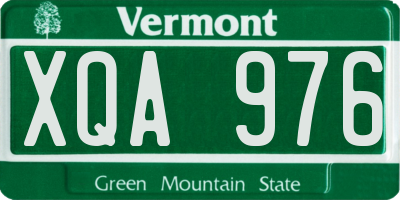 VT license plate XQA976