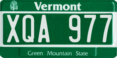 VT license plate XQA977