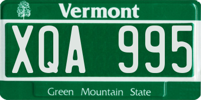 VT license plate XQA995