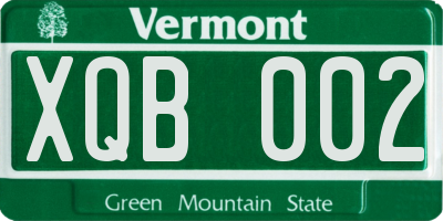 VT license plate XQB002