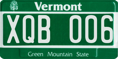 VT license plate XQB006