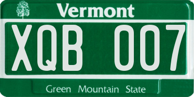 VT license plate XQB007