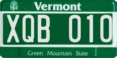 VT license plate XQB010