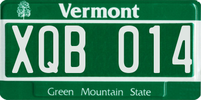 VT license plate XQB014