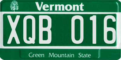 VT license plate XQB016